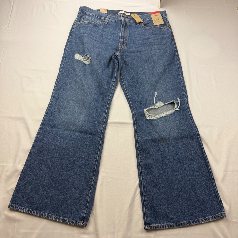 Levi's '94 Baggy Bootcut Jeans Womens Size 33 Blue Distressed Mid Rise Denim